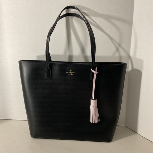 Kate Spade Large Black Tote with Light Pink Tassel - Picture 14 of 14